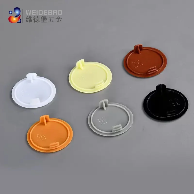 Furniture Hardware Fitting - 10個入り 35mm、38mm、40mm 丸型プラスチック製ヒンジ装飾カバー、穴プラグカバー、家具カバー