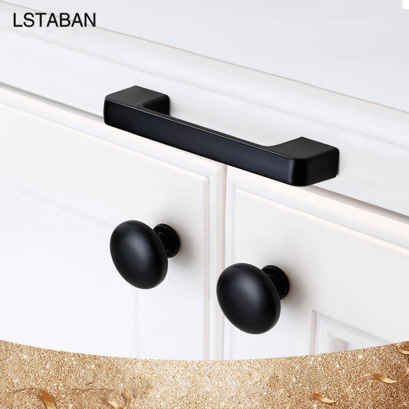 Furniture Hardware Nut - ソリッドモダンシンプル家具ハードウェアアクセサリー引き出しキャビネットドアハンドルアメリカンブラックキャビネットワードローブシングルホールノブ