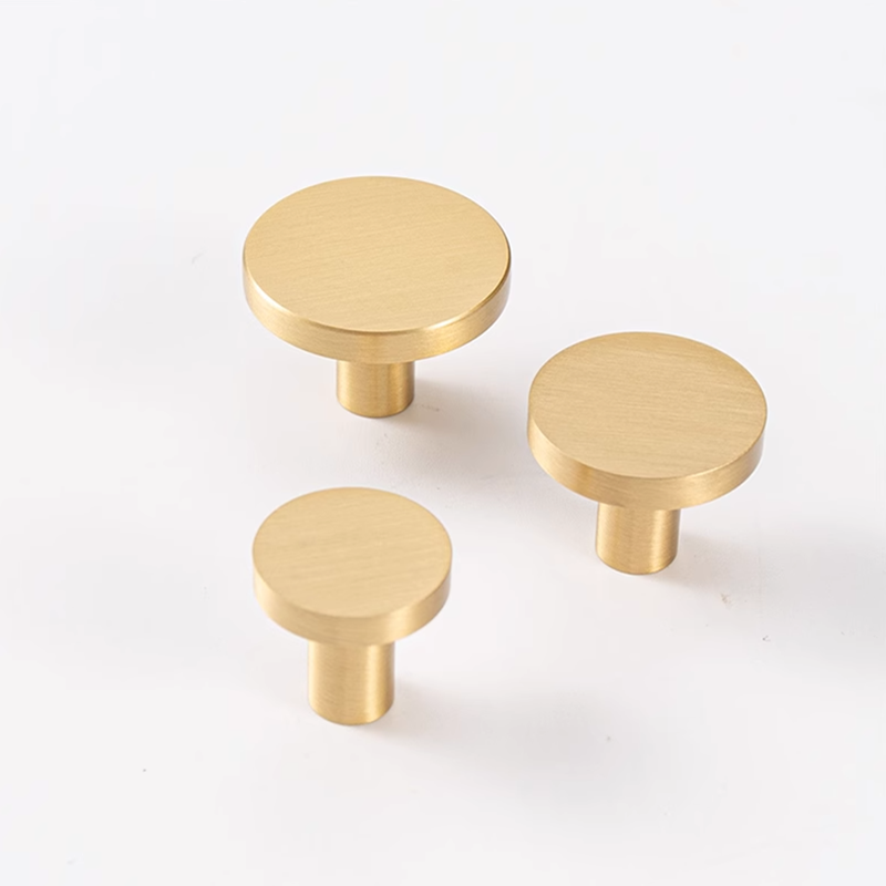 Drawer Pull Gold - ラウンド真鍮キッチンキャビネット引き出しノブゴールド家具食器棚ワードローブドアノブプル-1パック