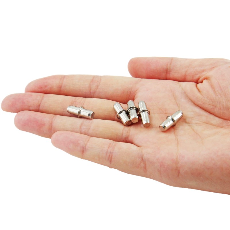 Shelf Peg Support - 43個の棚支持ピン（鉄製）、ワードローブの棚支持やキャビネットの棚に最適、コンパクトなペグデザイン