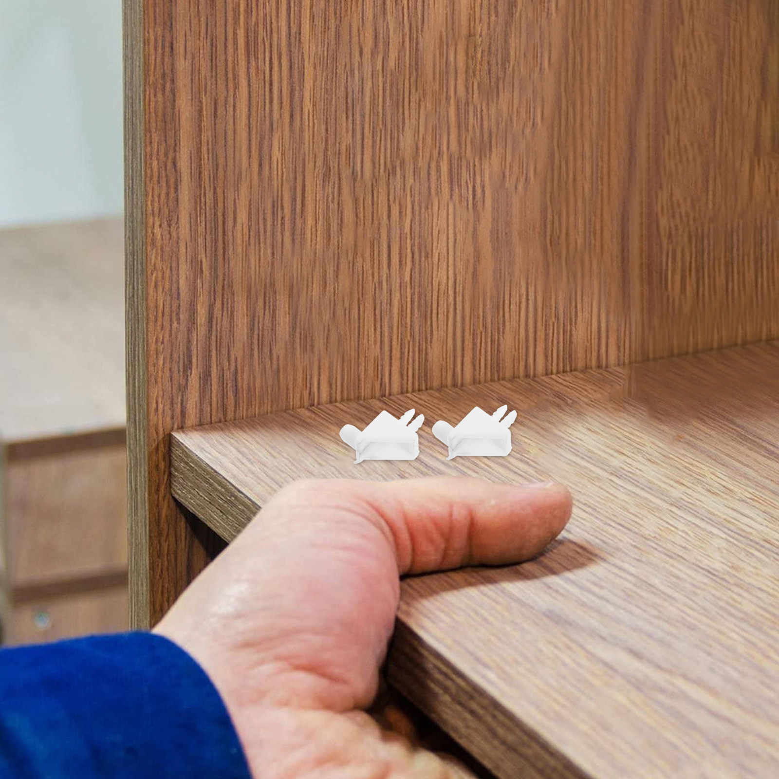 Shelf Peg Support - 30個の頑丈な直角コーナーブラケットプラスチック棚サポートペグキッチンキャビネットドレッサー引き出し本棚補強用