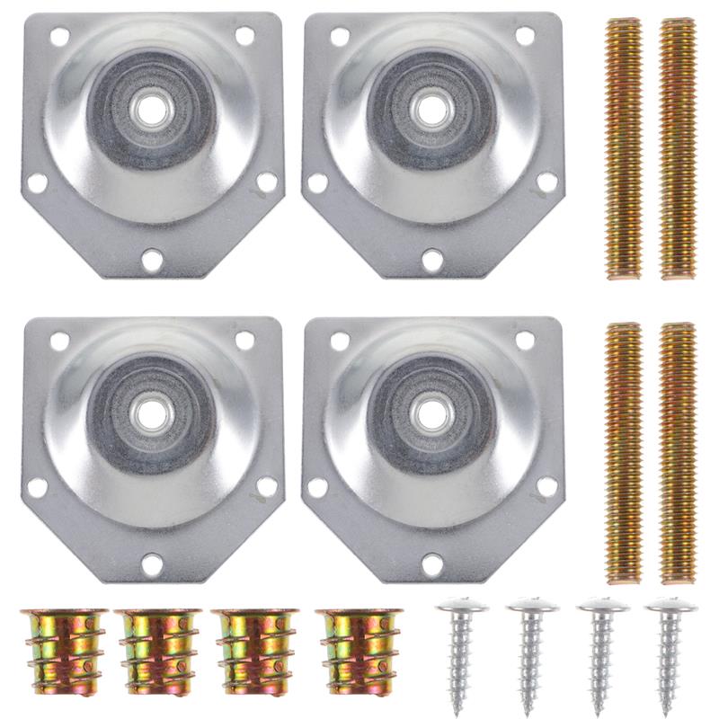 Furniture Hardware Fixing Screws - 家具用の角度付き脚固定プレート付きネジのセット、無垢材用のネジのセット、ハードウェア、4つの部品