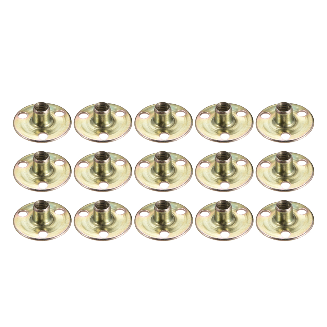 Furniture Hardware Threaded Inserts - 炭素鋼Tナットロックナット、フランジインサート、女性糸、3穴ナット、フランジティーナット、家具ハードウェア、ブラッドホール、1/4 