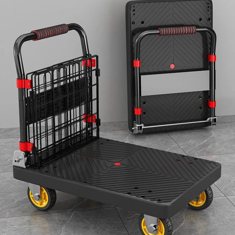 Furniture Hardware Parts - フェンスフラットベッドカート折りたたみ式静音トロリー家庭用プルトロリー運搬用四輪小型トレーラー小型プルトラック