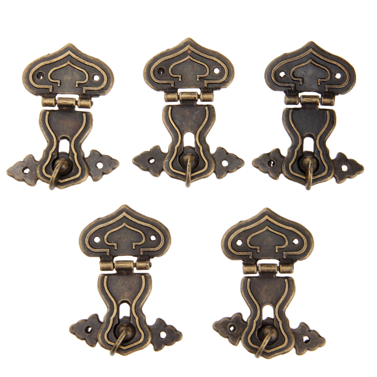 Furniture Hardware Suppliers - アンティーク金属装飾フック,63x47mm,5個,階段,木製ジュエリーボックス,ネジ付き,ヴィンテージ家具ハードウェア