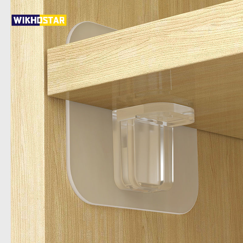 Shelf Peg Support - WIKHOSTAR 4/10 個粘着棚サポートペグクローゼットキャビネット棚サポートクリップ壁ハンガーキッチンバスルームアクセサリー