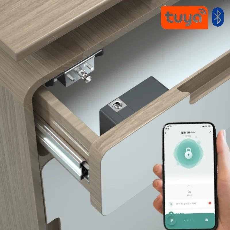 Furniture Hardware Suppliers - Tuya スマートキャビネットドアロックキーレス不可視電子ロック IC カードアプリロック解除キャビネットロッカー家具引き出しスマートロック