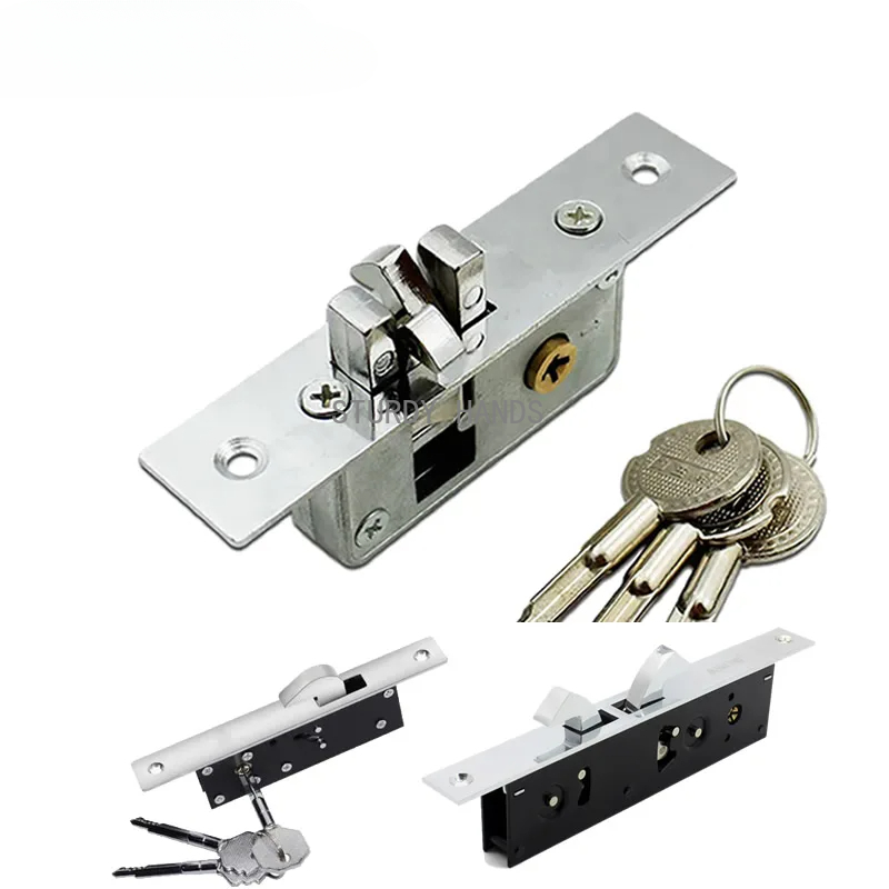 Furniture Hardware Fitting - 合金ピンロックスライドドア目に見えないフックロックフレームガラスドアロックハードウェアアクセサリー