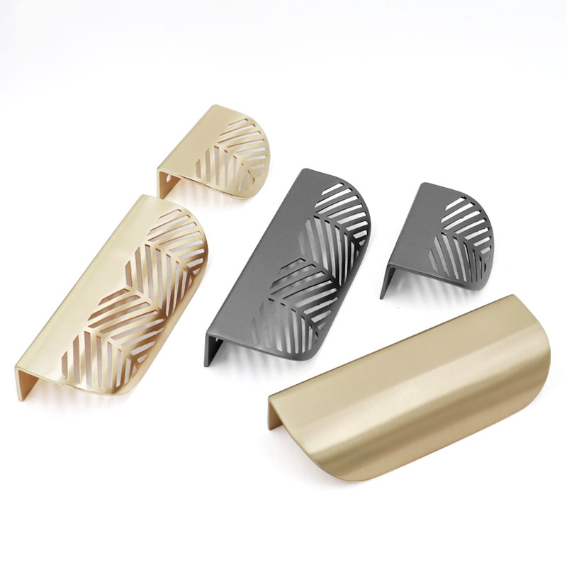 葉の形のハンドルゴールドつや消し中空取手家具キャビネット葉ノ - Drawer Pull Gold のレビューと価格