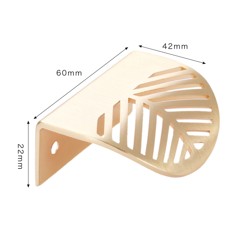 葉の形のハンドルゴールドつや消し中空取手家具キャビネット葉ノ - Drawer Pull Gold のレビューと価格