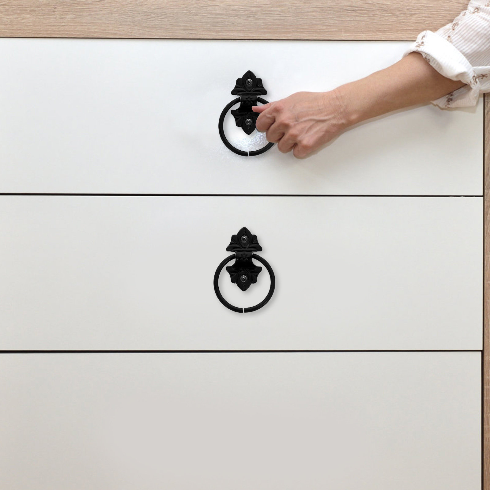 2 個ヴィンテージラウンドプルリング引き出しハンドルクラシッ - Furniture Hardware Drop Pulls のレビューと価格