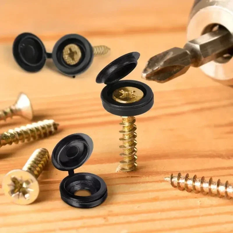 ヒンジ付きプラスチックねじキャップカバー、折りたたみスナップ - Furniture Hardware Nut のレビューと価格