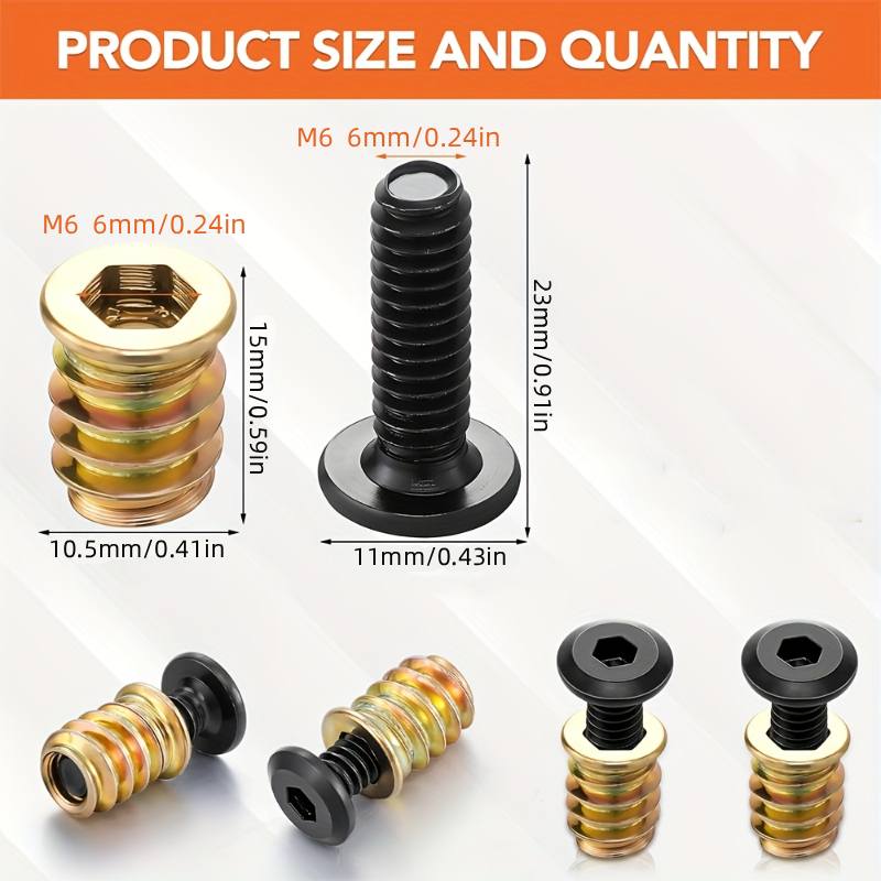 10 個のネジ付きインサートナットコンビネーションツールキッ - Furniture Hardware Nut のレビューと価格