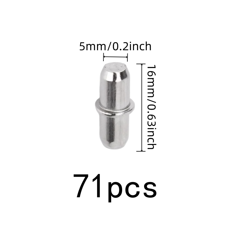 71個の棚支持ピン、ワードローブの棚支持用鉄製金属素材、コン - Shelf Peg Support のレビューと価格