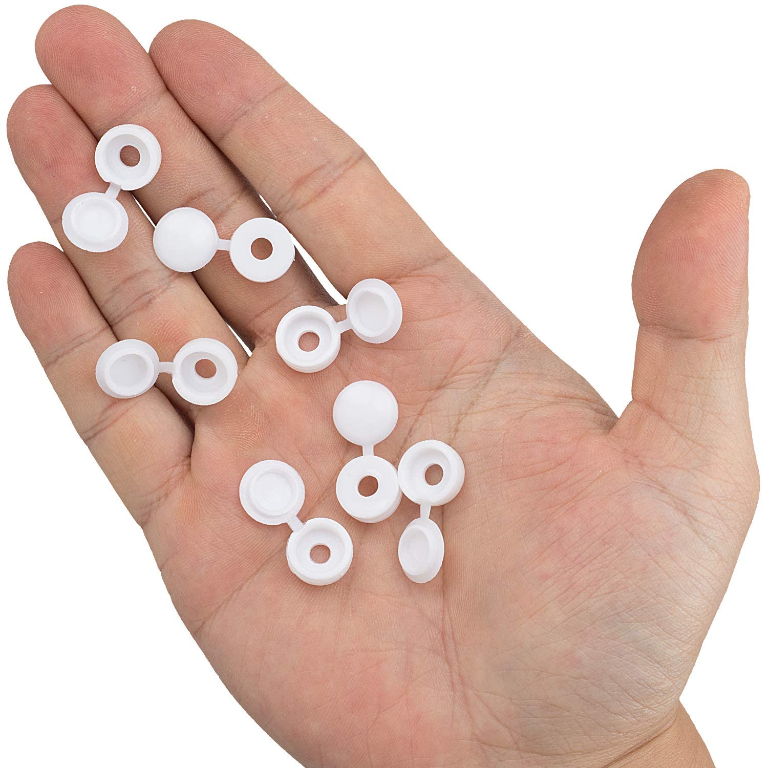 白いヒンジ付きプラスチックネジキャップカバー倍スナップ保護キ - Furniture Hardware Nut のレビューと価格