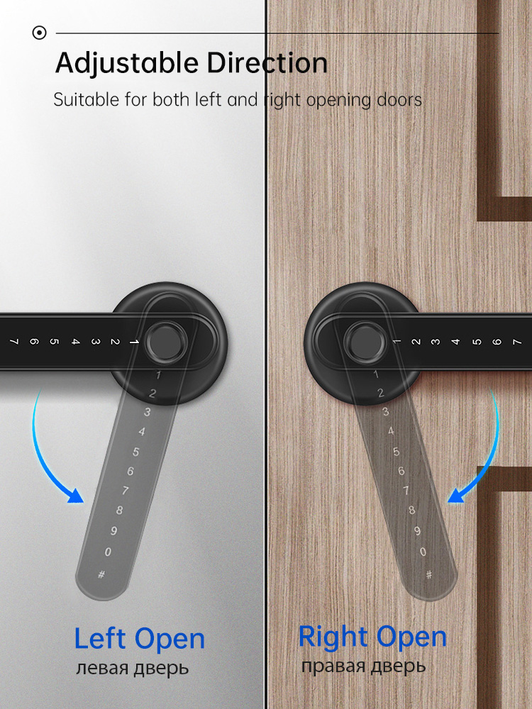 Kak-生体認証指紋ドアロック,黒い生体認証ロック,パスワー - Zinc Furniture Hardware のレビューと価格