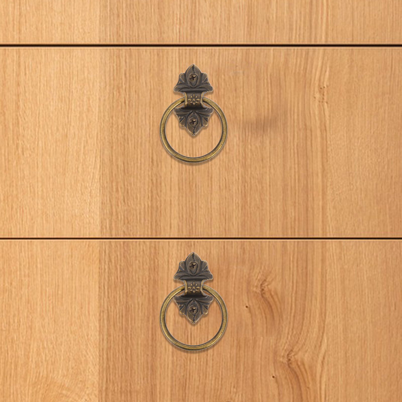 2個セット レトロ ドロップリング キャビネットプル ヴィン - Furniture Hardware Drop Pulls のレビューと価格