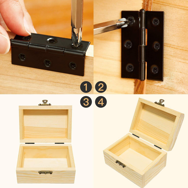 WV ブラックドアヒンジ ステンレス鋼製バットヒンジ ネジ付 - Furniture Hardware Fixing Screws のレビューと価格